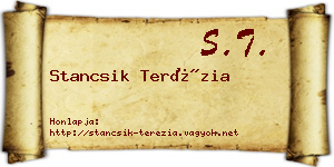 Stancsik Terézia névjegykártya